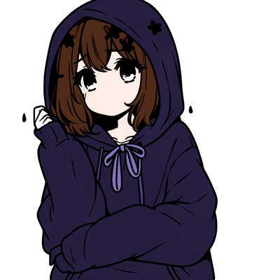 girl with a sad hoodie