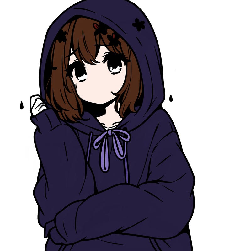 girl with a sad hoodie