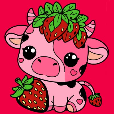 cute strawberry cow