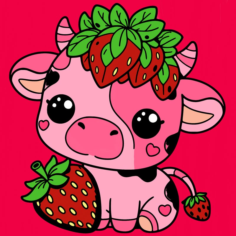 cute strawberry cow