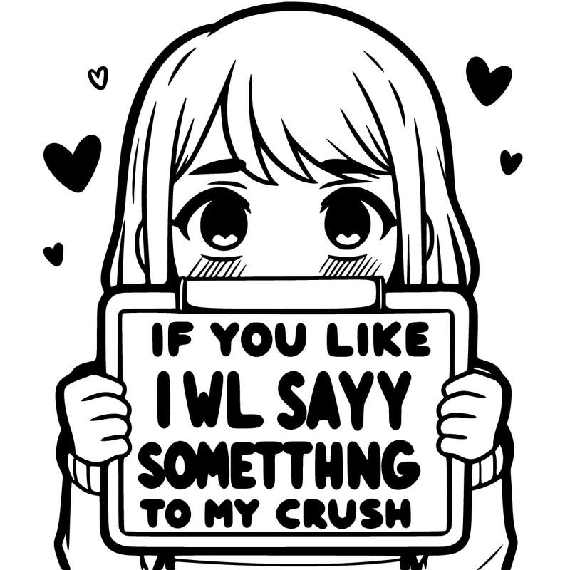 if you like, i will say something to my crush a girl who’s holding a sign that said it