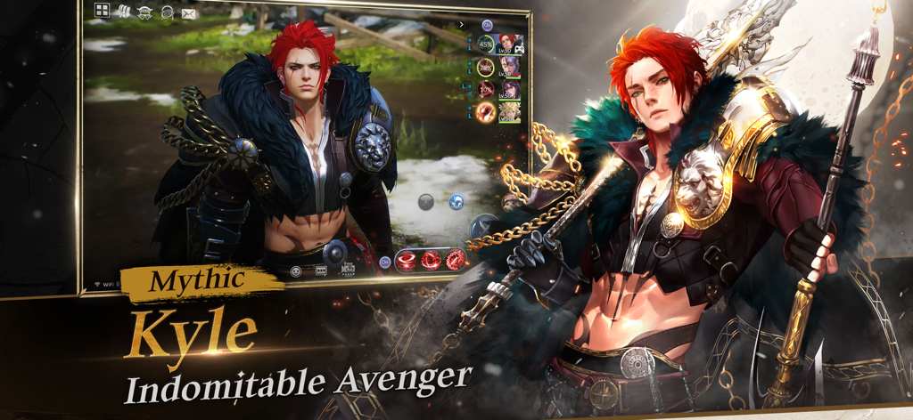 Seven Knights 2 - Mythic Hero Kyle Indomitable Avenger character showcase in Seven Knights 2