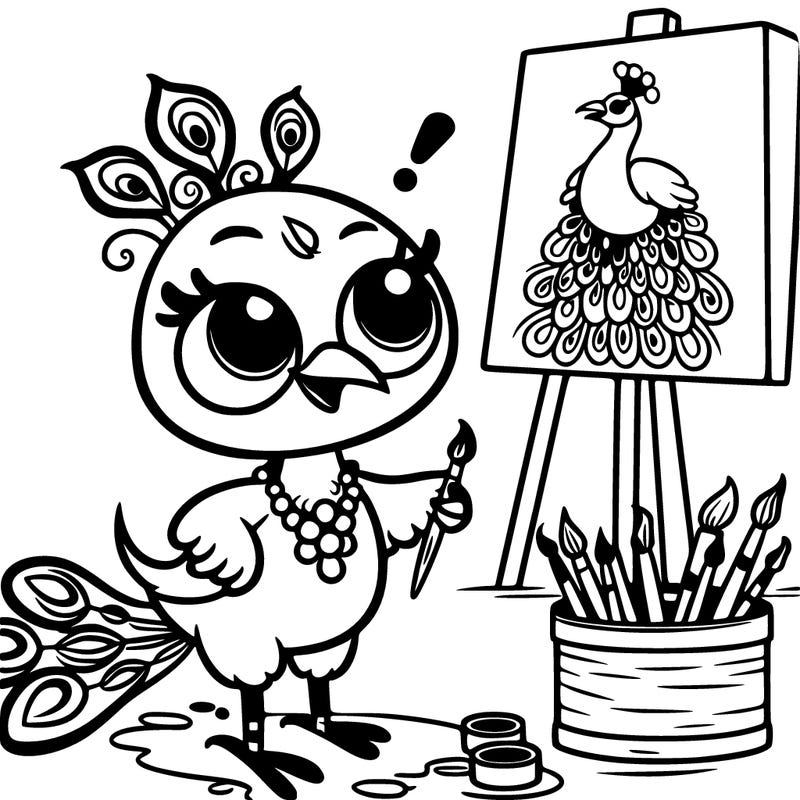 a peacock who thinks he is a painter