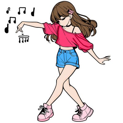 realistic girl danceing