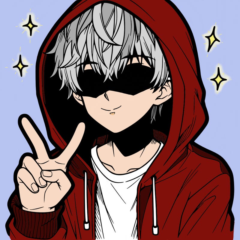 teenage manga boy in a hoodie, doing ✌