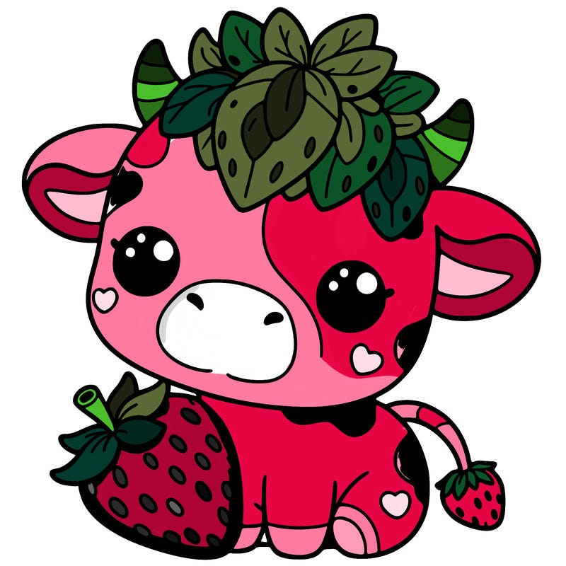cute strawberry cow