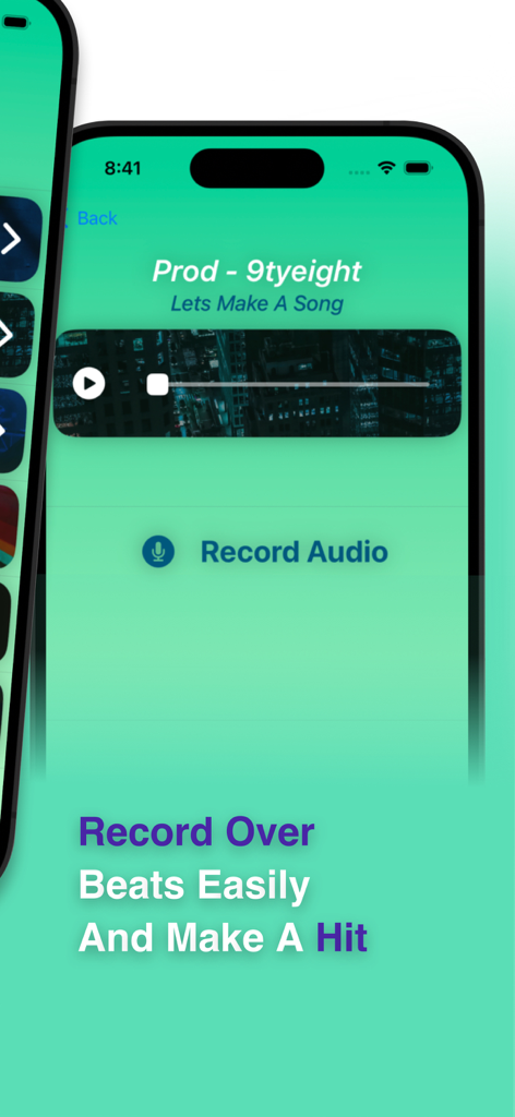 Song Maker: Sing & Make Music - Song Maker app interface for recording vocals over music beats