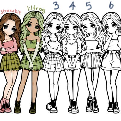 a group of girls realistic