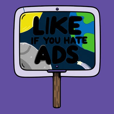 a sign that says like if you hate ads
