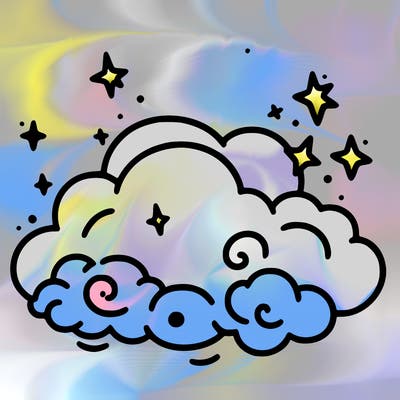 pink starry cloud sky