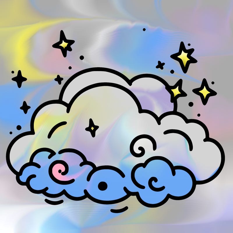 pink starry cloud sky