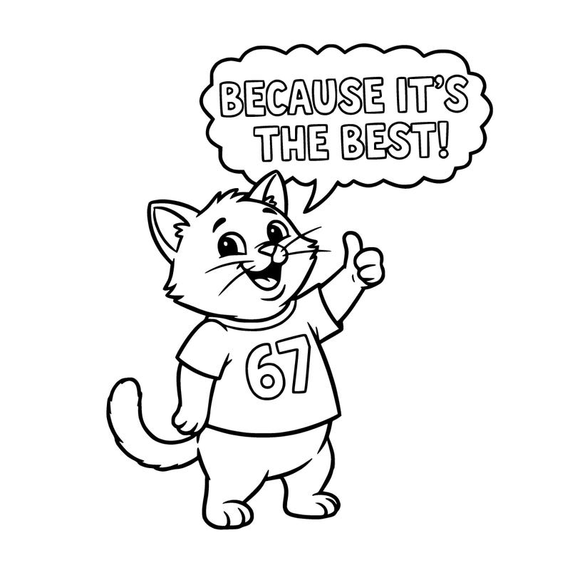 my cat says 67 because it’s the best