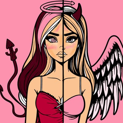 devil vs angel realistic girl