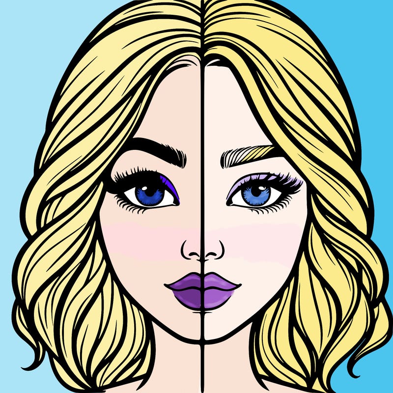 realistic girl split half