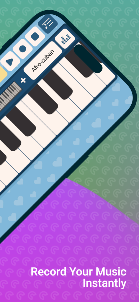 Interfaz de la aplicación Melódica Simple mostrando teclado de piano y herramientas de grabación