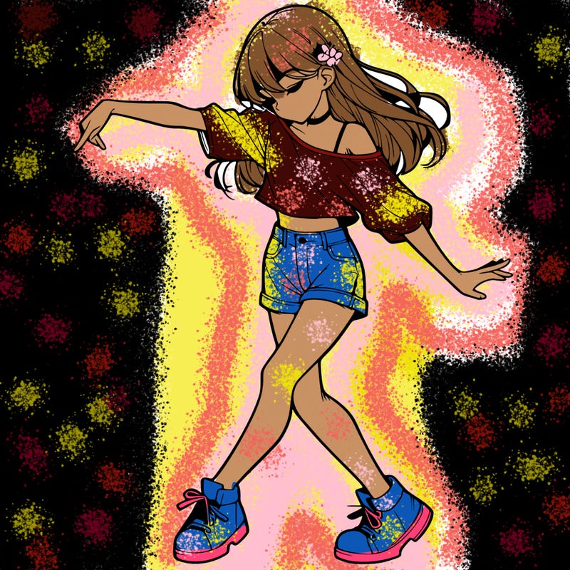 realistic girl danceing