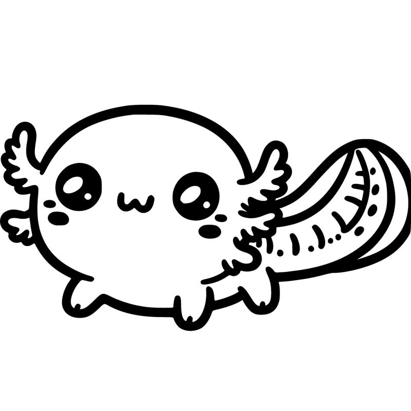 tiny kawaii axolotl