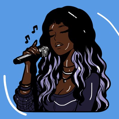 realistic female singer