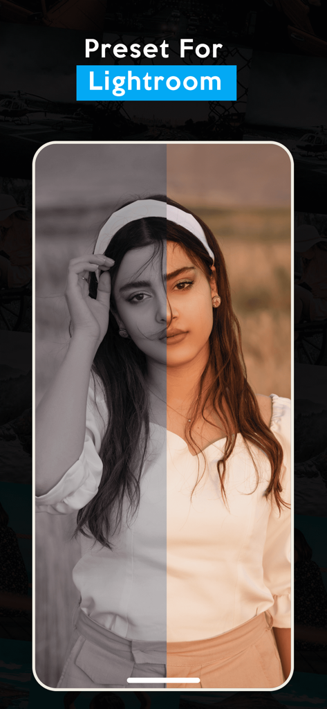 Filtra - Preset for Lightroom - Before and after comparison of a portrait photo using a professional Lightroom preset.
