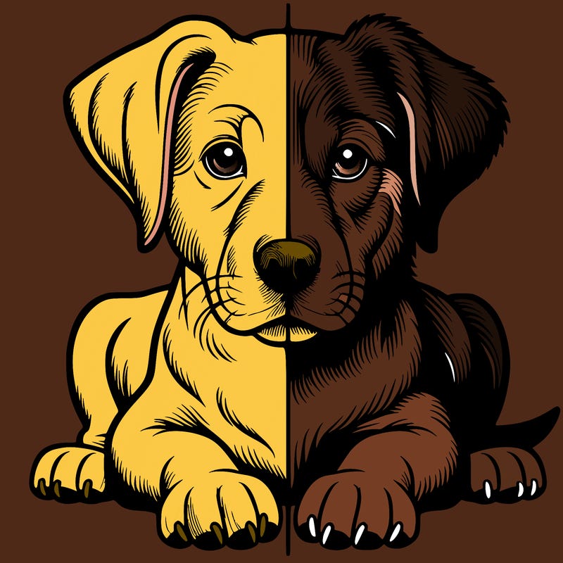 realistic dog split picture