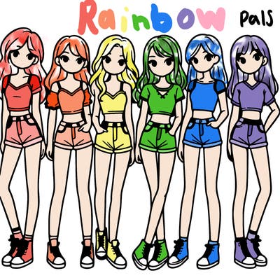 a group of girls wearing crop tops and shorts