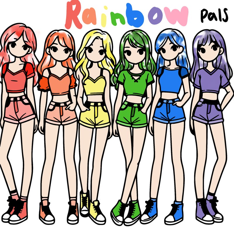 a group of girls wearing crop tops and shorts