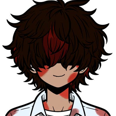 manga boy fluffy hair covering his eyes
