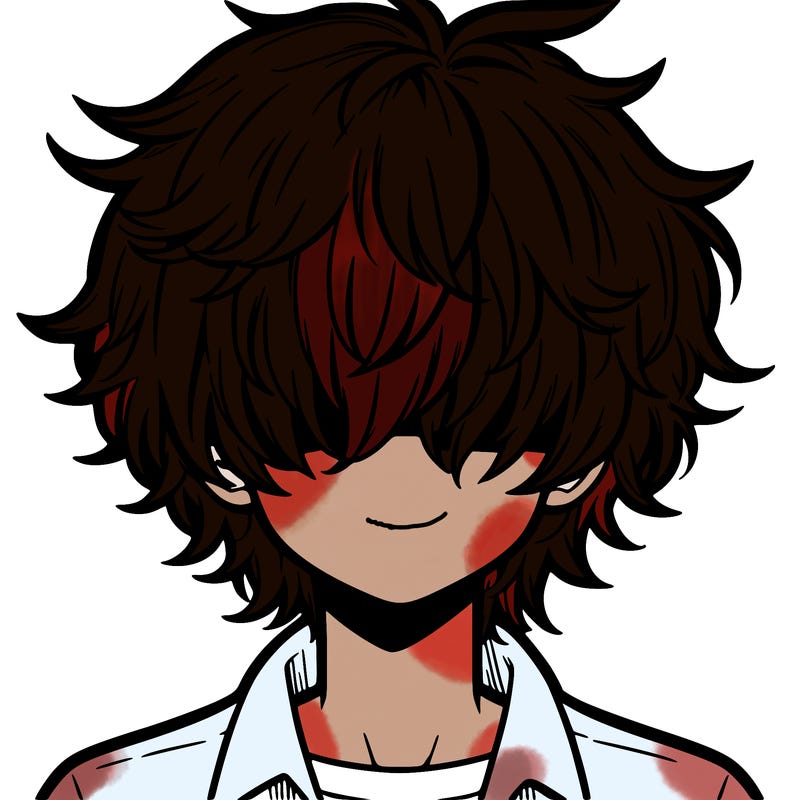 manga boy fluffy hair covering his eyes