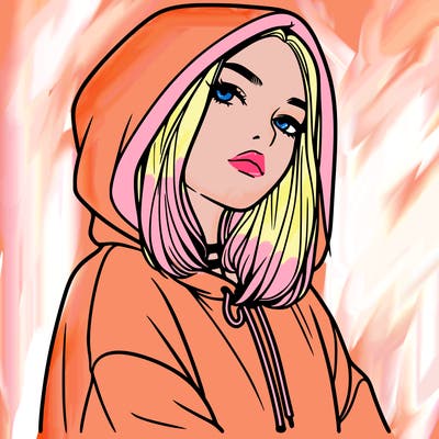 a realistic girl in a hoodie