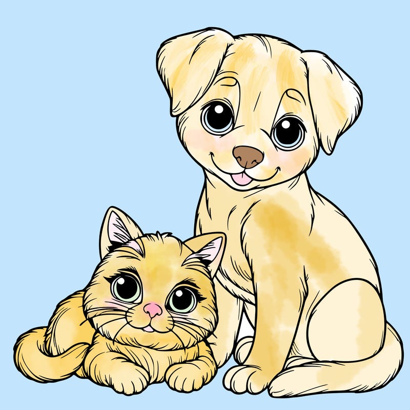 realistic cat and dog
