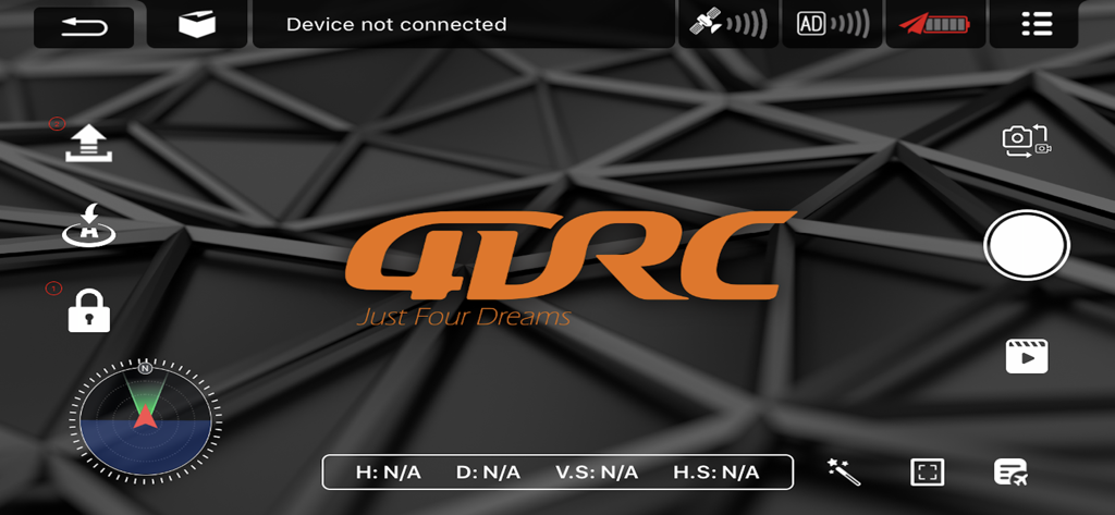 4DRC PRO - Interface of the 4DRC PRO drone app showing flight controls and telemetry.