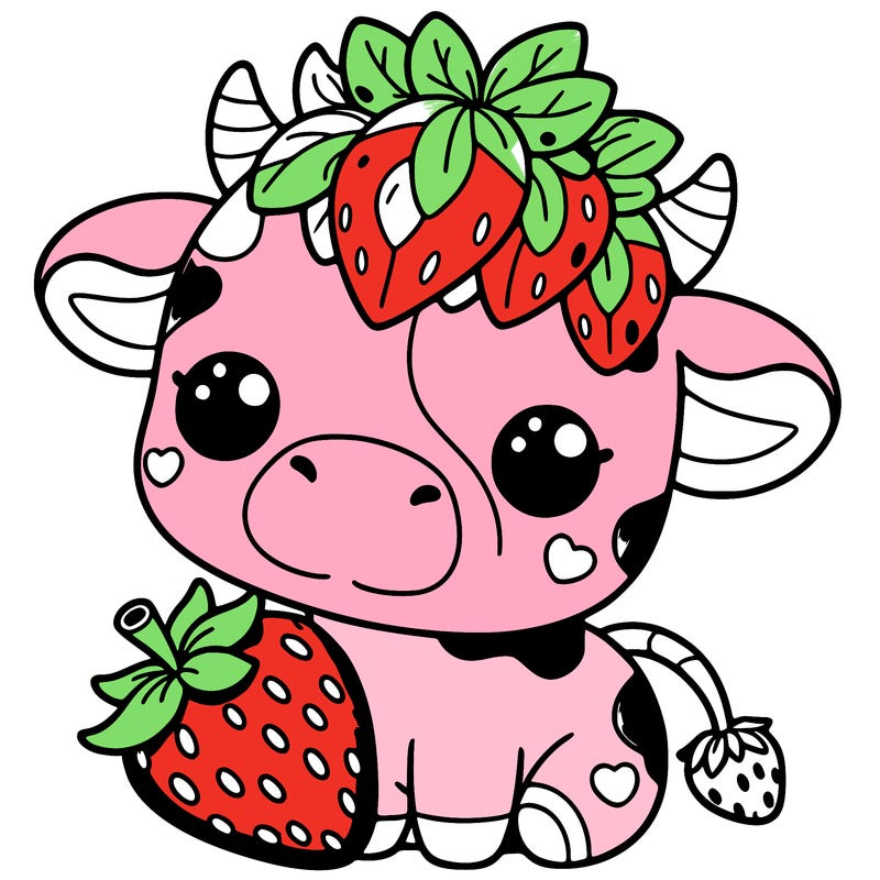 cute strawberry cow