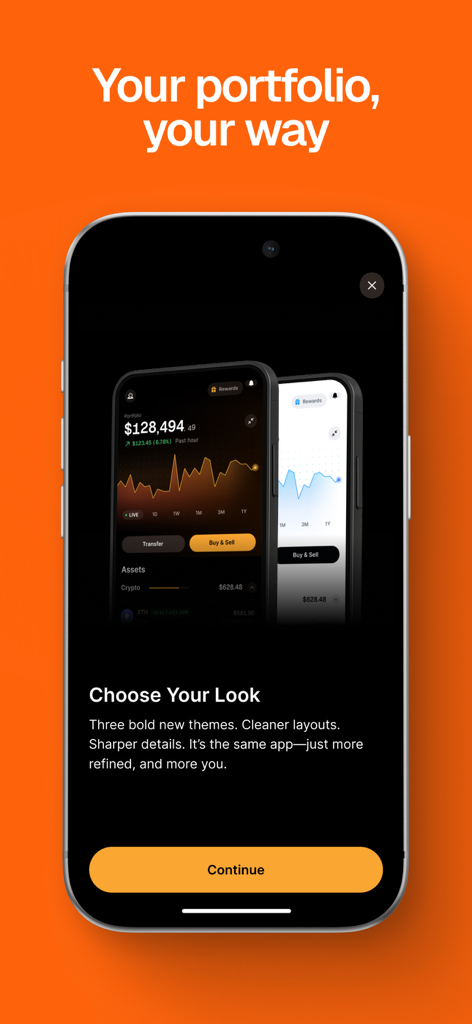 Interfaz de la aplicación Gemini mostrando diferentes temas de portafolio personalizables.