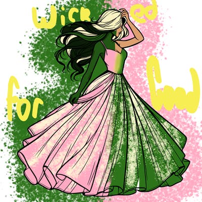 realistic woman with dress flowing in the wind