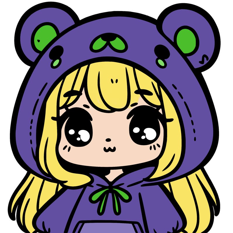 cute girl wearing a bear hoodie