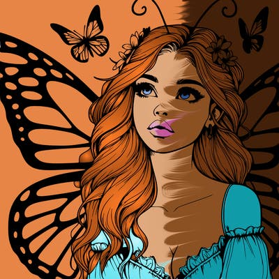 butterfly fairy realistic girl