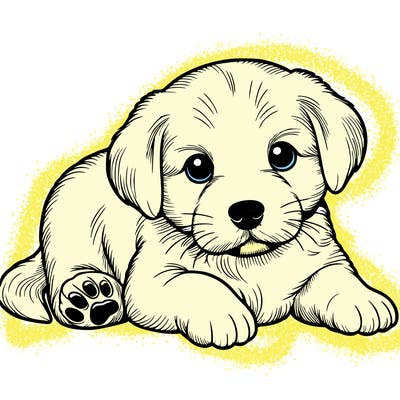 a cute realistic puppy