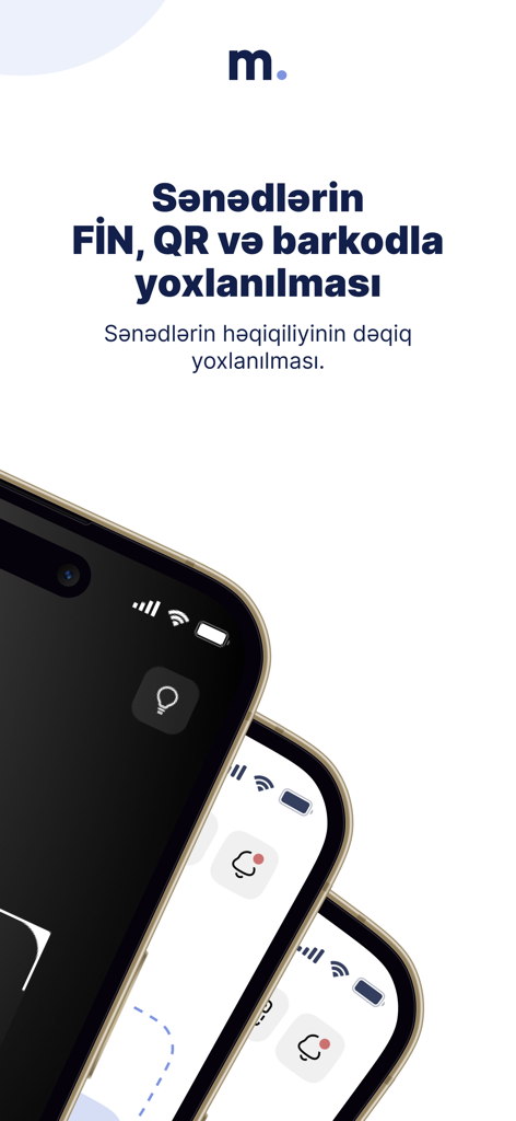 Mobil Notariat app screen displaying document verification features using QR codes and barcodes
