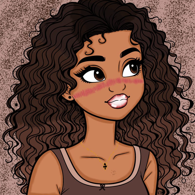 realistic girl with curly hair