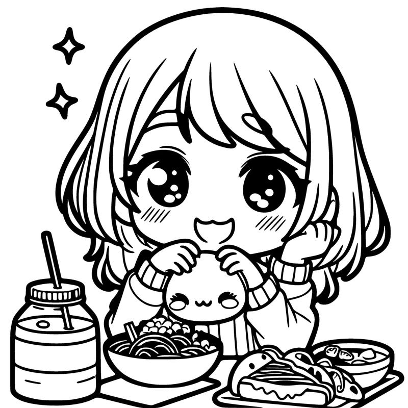 girl with food