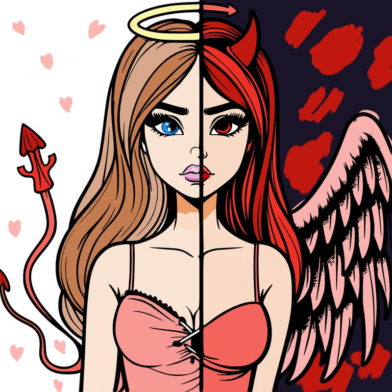 devil vs angel realistic girl