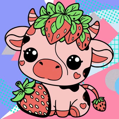 cute strawberry cow