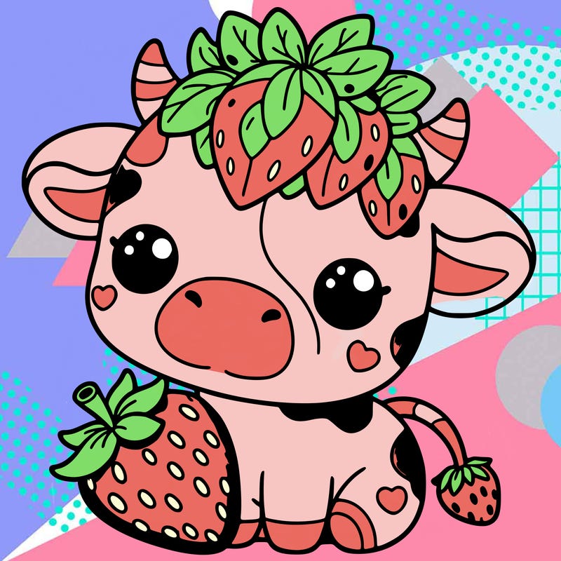cute strawberry cow