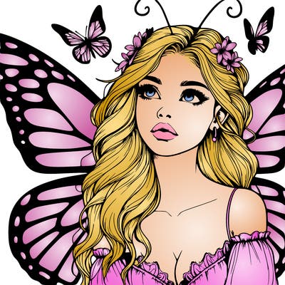 butterfly fairy realistic girl