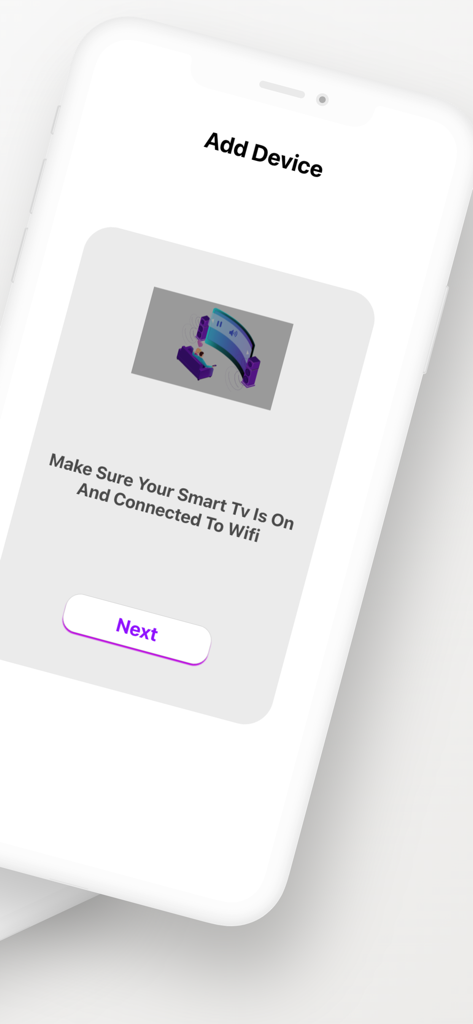 All TV Remote Control - Wifi - Tela do aplicativo para adicionar um dispositivo mostrando instruções para conectar uma smart TV ao wifi