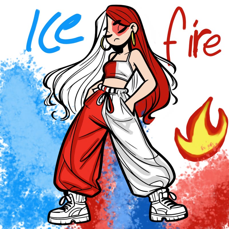 girl in baggy pants crop top and long hair