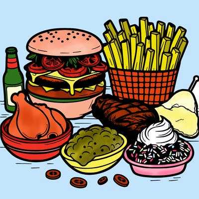 detailed black american soul food