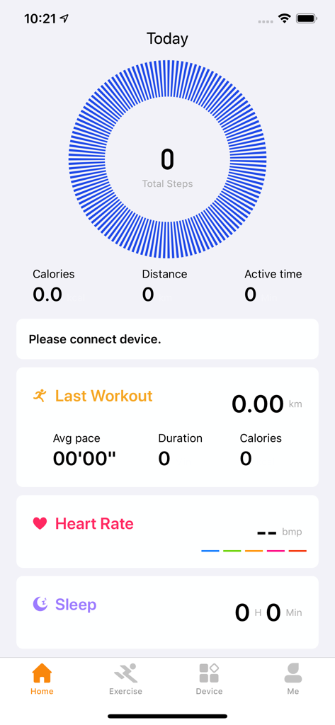 Coolwear - Coolwear app home screen displaying steps, calories, distance, heart rate, and sleep data.