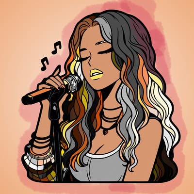 realistic female singer