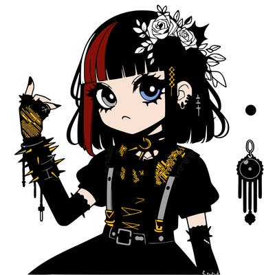 goth anime girl